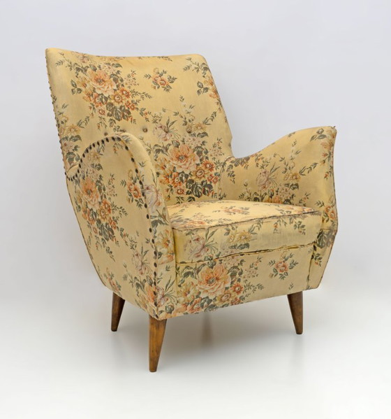 Image 1 of Attributed to Gio Ponti Mid-Century Modern Italian Armchairs by ISA, 1950s, Pair