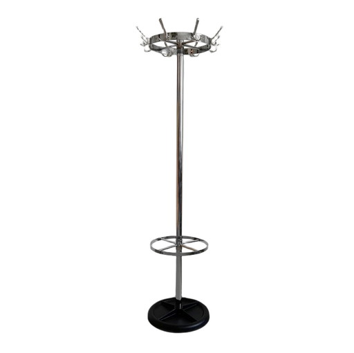 Mid - Century Ahrend the Circle standing coat rack chrome 1940's