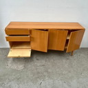 Mid-century sideboard, GE-EL Möbel, elm wood, handleless, 1971