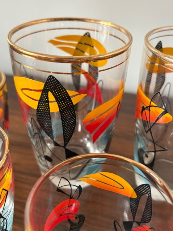 Image 1 of Bellissimi bicchieri da cocktail Atomic Mid Century degli anni '60