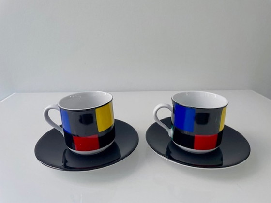 Image 1 of Tazze e piattini postmoderni (8 pezzi) - colorblocking