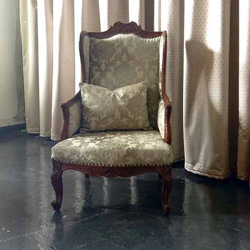 Wing Chair New Upholstered With Cushion