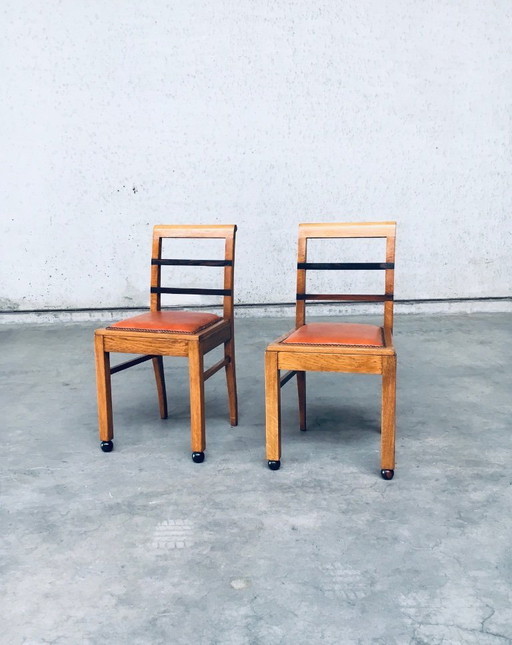 Set di sedie laterali in stile modernista Art Déco, Belgio, anni '30