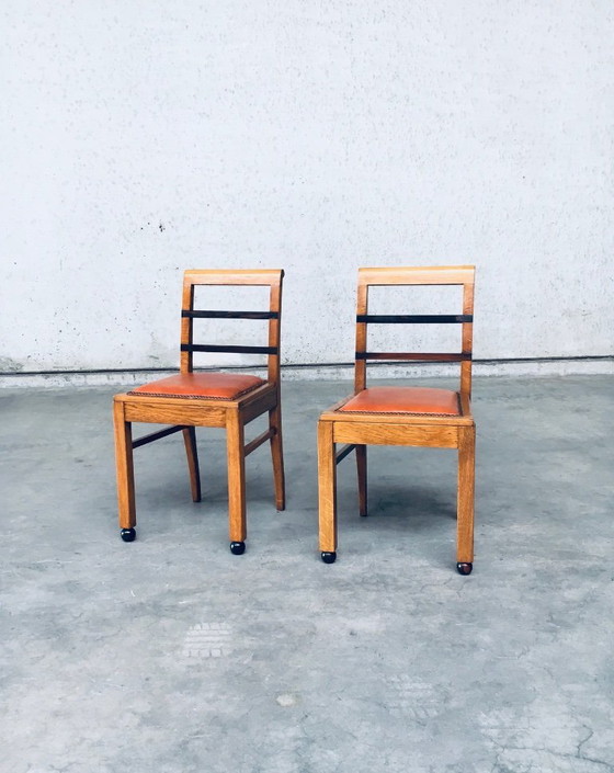 Image 1 of Art-déco-Stuhlset im Stil der Moderne, Belgien, 1930er Jahre