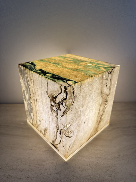 Image 1 of Mid-Century Design Lucite Cube Table Lamp, 1970’s