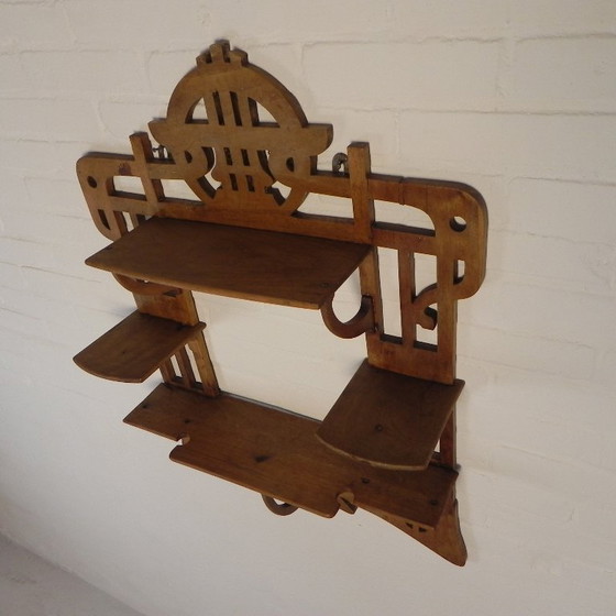 Image 1 of Appendiabiti da parete in stile Liberty, etagere, anni '20