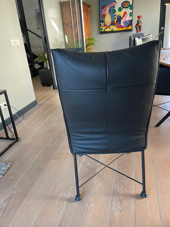Image 1 of Montis Chaplin 6 eetkamerstoelen leder zwart