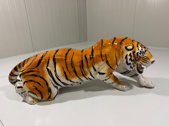 Großer Keramik-Tiger Italien 1970er – Dekorative Objekte, Ceramic (photo 15 of 21)