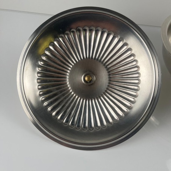 Image 1 of Fuente/sopera italiana de metal plateado para verduras, PM Italy, circa 1960-1980