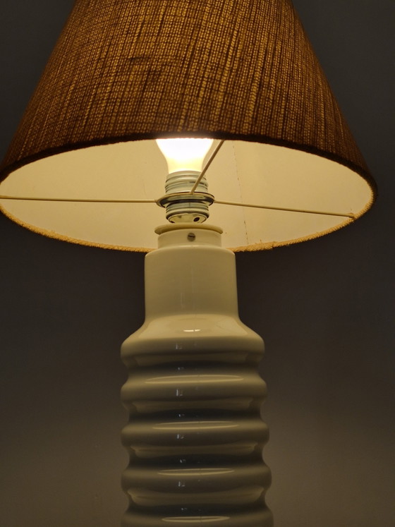 Lampada vintage in porcellana di metà secolo VEB GDR – Lampade da terra, Porcelain, Textile (photo 9 of 15)