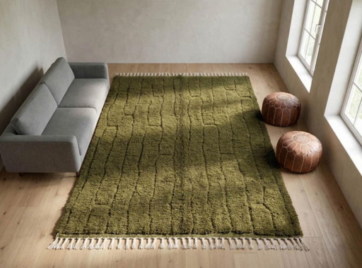 Custom Green Moroccan Carpet 200cmx300cm 