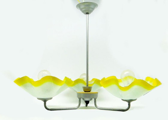 Mid-Century Chandelier From Polam, Poland, 1960s – Glass, Metal (photo 10 of 16)