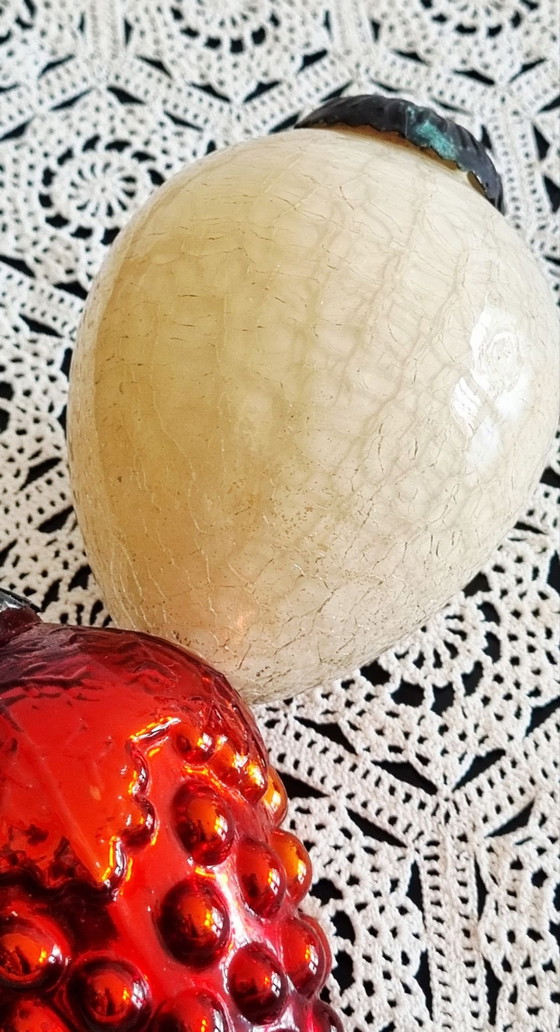 Ornements vintage pour sapin de Noël, Objets déco, Métal, Verre, Crème (photo 14 sur 14)
