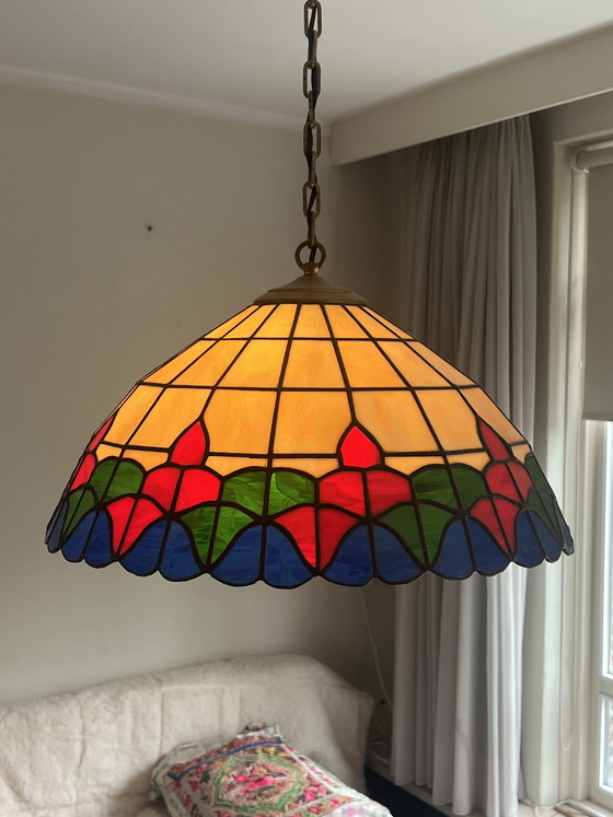 Image 1 of Lampada a sospensione vintage anni '90 in stile Tiffany