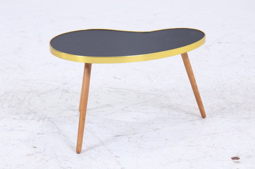 Vintage kidney-shaped table | Mid - Century flower table | side tables black 60s #07-32