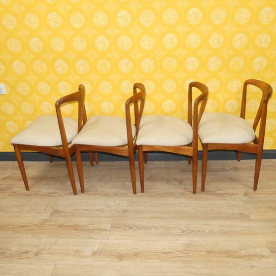 Image 1 of Set von 4 Teak Stühlen "Juliane" dining chairs Johannes Andersen, Uldum Møbelfabrik danish design denmark mid century retro 