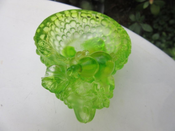 Image 1 of Liuli Gongfang Pate De Verre Small Glass Bowl Trinket Tray, vintage