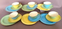 Vintage jaren 60 Boch Pastel 6-persoonsservies