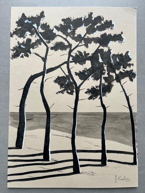 Image 1 of India ink on natural paper.  Format 30x21 cm