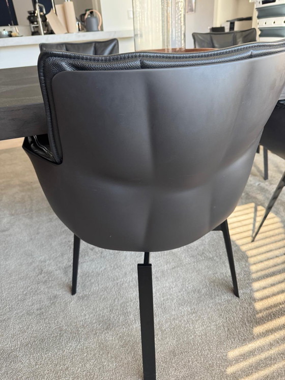 Image 1 of Chaises de salle à manger Husk B&B Italia en cuir noir