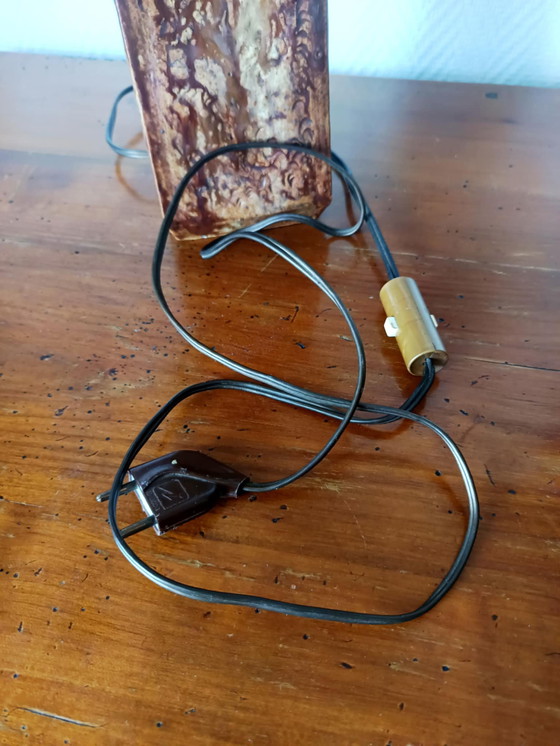 Image 1 of Vintage geglazuurd aardewerk lamp