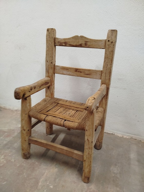 Sedia/Chauffeuse antica per caminetto (1875-1880 circa) – Arte popolare primitiva / Wabi-Sabi (photo 5 of 17)