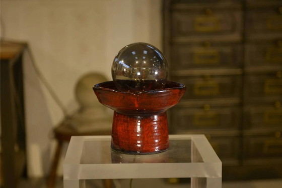 Lampada da tavolo in ceramica rossa di Guillerme e Chambron anni '80 – Guillerme & Chambron, Lampade da tavolo (photo 7 of 8)