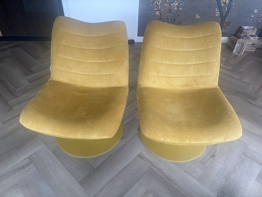 2x Zuiver Draaistoel Bubba Geel
