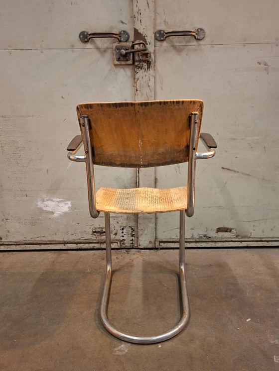 Image 1 of Sedia vintage con struttura tubolare De Wit modello 1012 anni '50