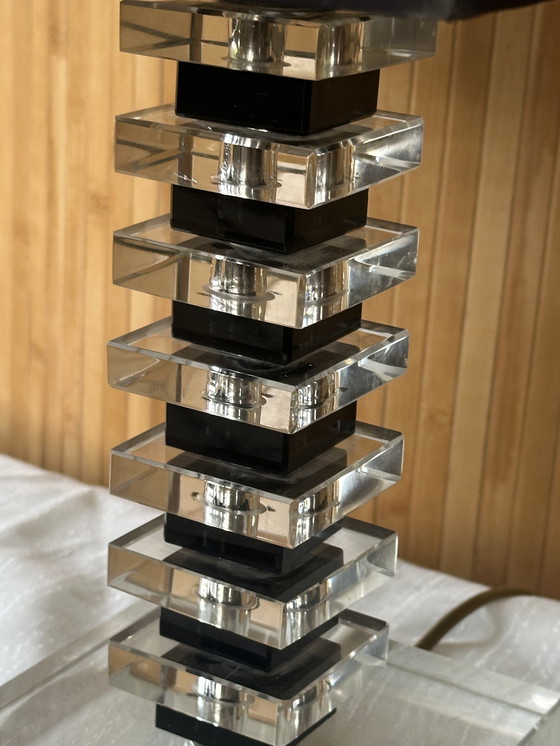 Image 1 of Vintage Hollywood Regency table lamp glass base