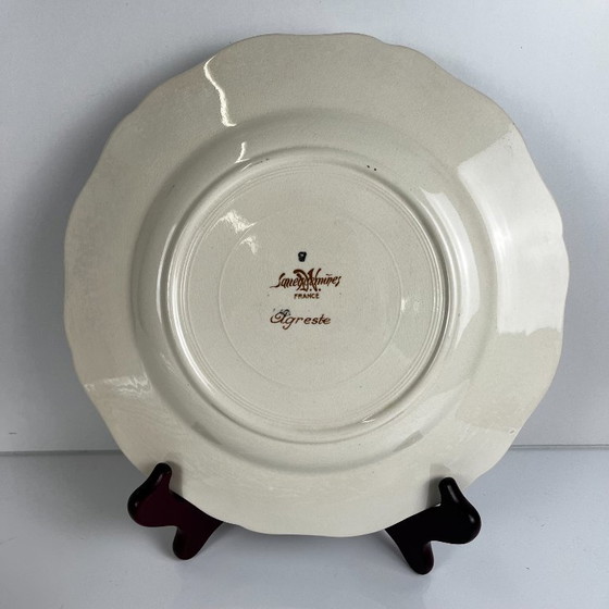 Set of 6 flat / semi-deep plates "Agreste" Sarreguemines, 20th century – Crockery, Ceramic (photo 4 of 10)