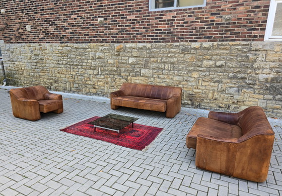 De Sede DS 44 Sofà Set Divano in Pelle Poltrona in Pelle Vintage Loft Anni '60 '70 – Leather (photo 8 of 14)