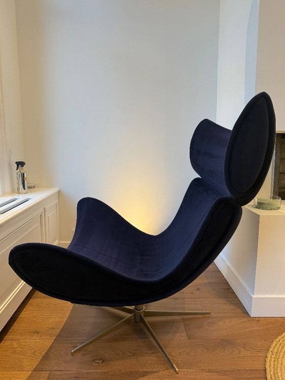 Fauteuil et repose-pieds BoConcept Imola par Henrik Petersen - Velours bleu foncé – Metal, Velvet (photo 6 of 17)