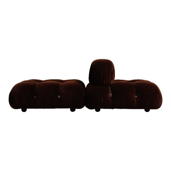 Image 1 of 2x Camaleonda sofa modules by Mario Bellini for B&B Italia in chocolate brown velvet, Italy, 1970s