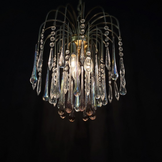 Image 1 of Lampada a goccia a cascata di Murano in stile Paolo Venini