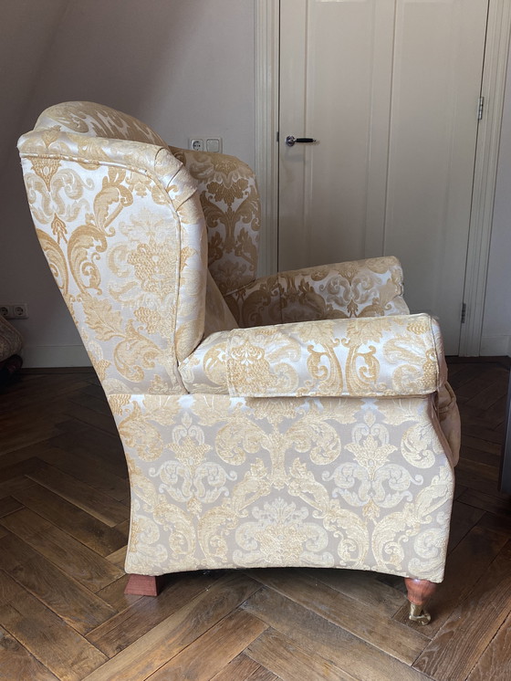 Image 1 of Ear armchair with footstool