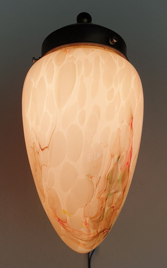 2 Art Deco Wandleuchten, Glas, Beige (Foto 14 von 53)