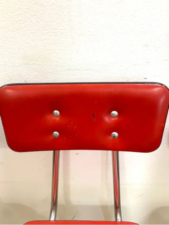 Image 1 of Set of 5 Retro Chairs, 1970s, Czechoslovakia (Chrome & Leatherette)