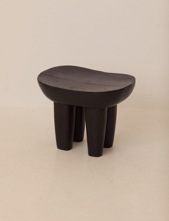 Image 1 of Vintage Senufo Monoxylous African Stool, Black/Wenge