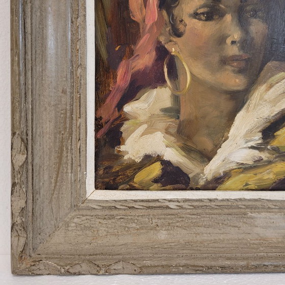 Image 1 of Óleo sobre tabla “Gitana”, 40’s - Francia 