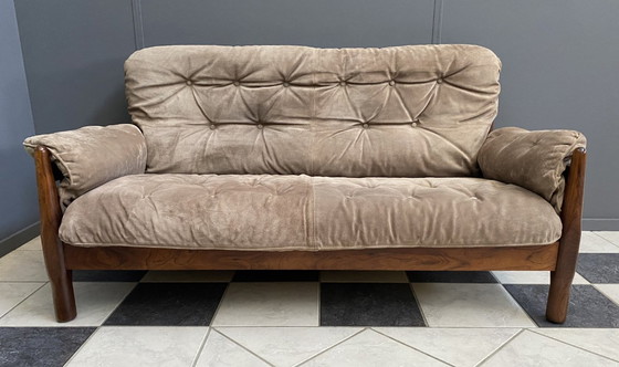 Image 1 of Sofá Brazillian de 2 plazas en ante y madera de Jatoba