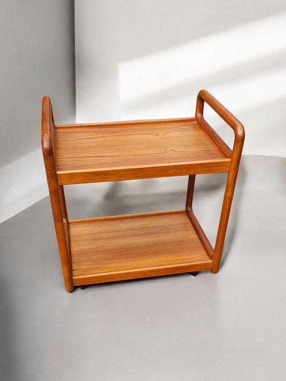 Image 1 of Mid - Century Cado Danish teak side table side trolley bar trolley 1970s Made in Denmark