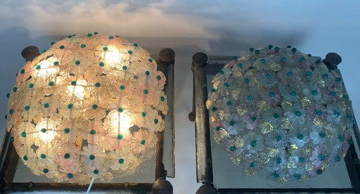 Seguso vetri d’arte pair of flush mount 
