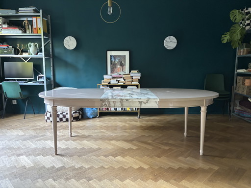 Marble insert dining table