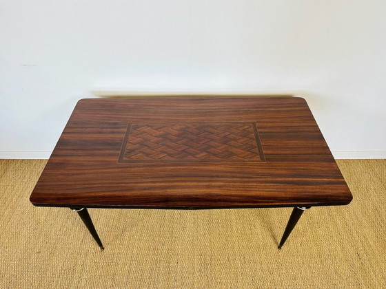 Image 1 of Table de salle à manger art déco en ébène de macassar et marqueterie, 1940