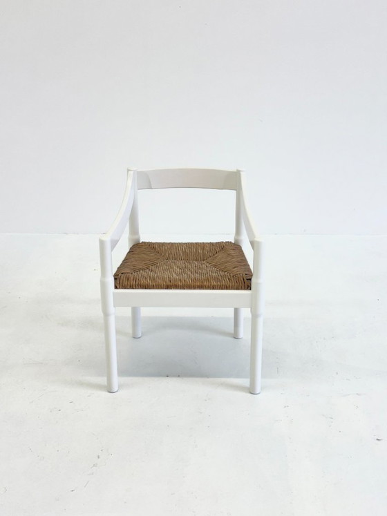 Image 1 of Set of two Carimate chairs by Vico Magistretti in white