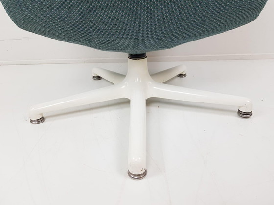 Artifort Draaifauteuil Blauwe Ploegstof Nieuw Gestoffeerd – Metal, Textile (photo 8 of 11)