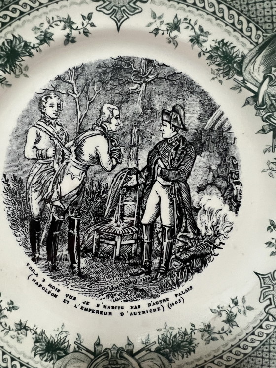 Image 1 of Frans Sarreguemines Transferschiff traf sich mit einem Bild von Napoleon und dem König von Ostenrijk. 