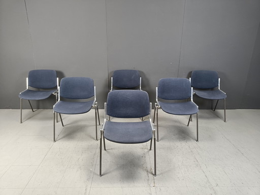 Vintage Dsc 106 Side Chairs By Giancarlo Piretti For Castelli, Set Of 6