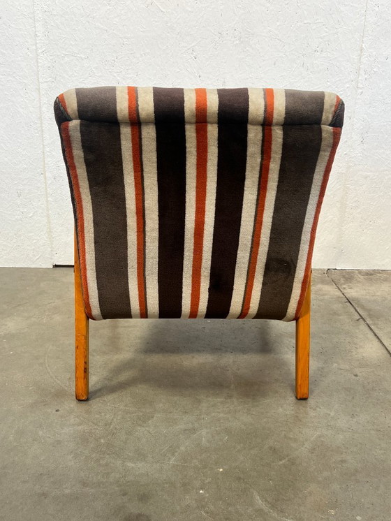 Image 1 of Vintage Fauteuil, Duitsland 1970's, Gestreepte Bekleding